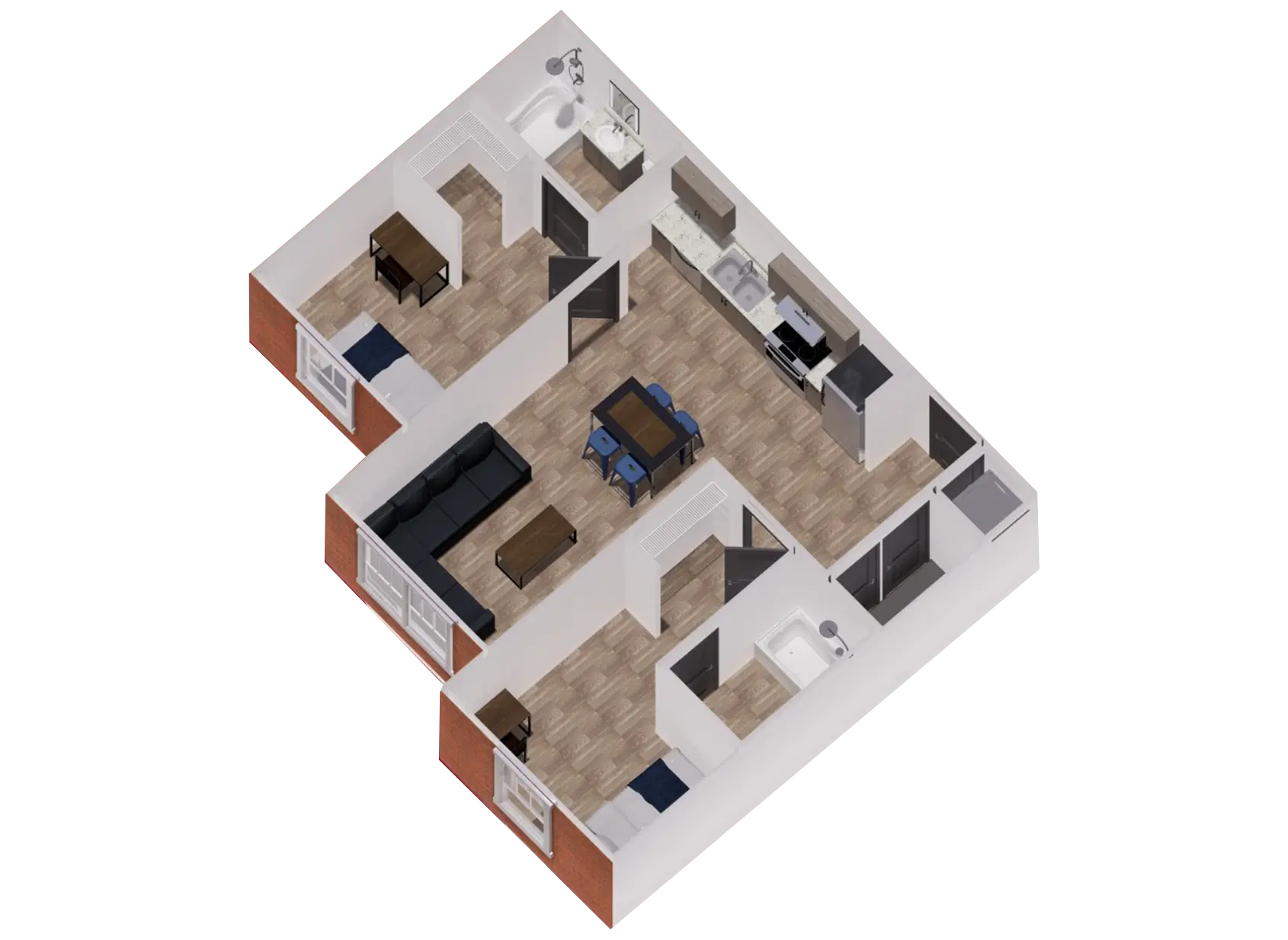 2 bedroom floorplan
