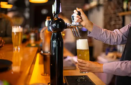 beer on tap at a pub